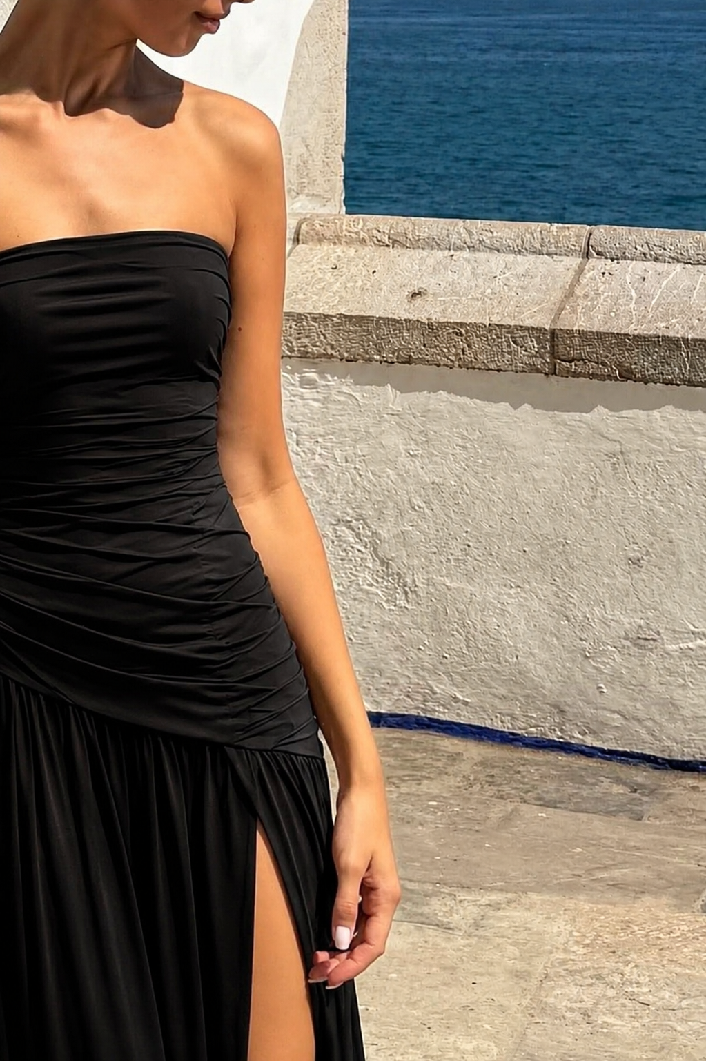 Robe Bandeau Drapée - Noire